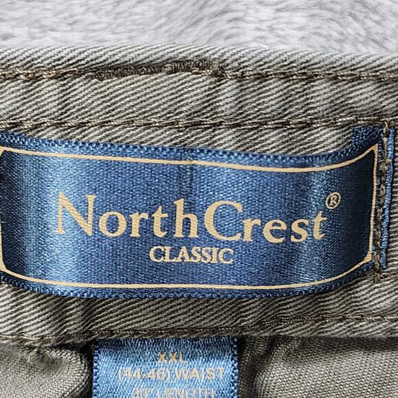 Vintage NorthCrest Pants Mens XXL (44-46) Gray Green Khaki Pleat Front Classic - Picture 4 of 11